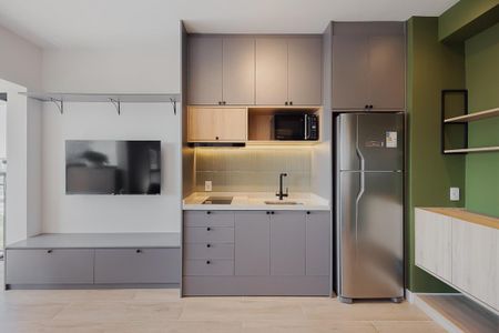 Cozinha de kitnet/studio para alugar com 1 quarto, 29m² em Pinheiros, São Paulo
