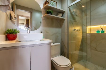 Banheiro de apartamento à venda com 2 quartos, 81m² em Campo Belo, São Paulo