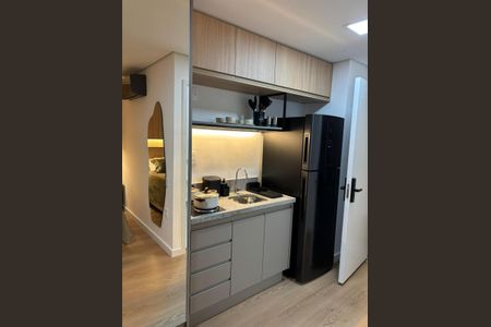 Cozinha de kitnet/studio à venda com 1 quarto, 27m² em Moema, São Paulo