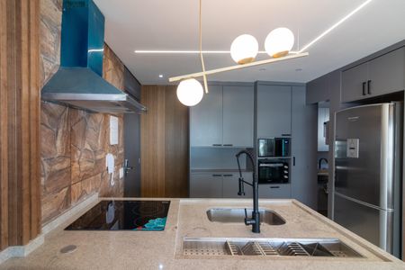 Sala/Cozinha de apartamento à venda com 1 quarto, 34m² em Indianópolis, São Paulo