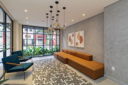 Studio para alugar com 27m², 1 quarto e sem vaga Studio para alugar com 27m², 1 quarto e sem vagaHall Social