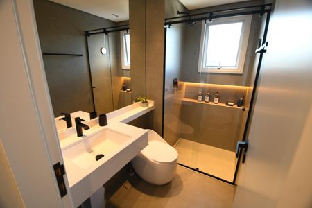 Apartamento à venda com 67m², 2 quartos e 2 vagasBanheiro da Suíte