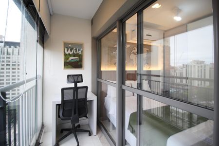 Varanda do Studio de kitnet/studio para alugar com 1 quarto, 25m² em Indianópolis, São Paulo