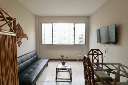Sala de apartamento para alugar com 1 quarto, 50m² em Barra Funda, Guarujá