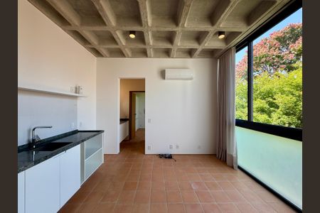 Sala de apartamento para alugar com 1 quarto, 35m² em Brooklin, São Paulo
