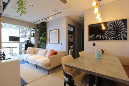Sala de apartamento para alugar com 2 quartos, 65m² em Indianópolis, São Paulo