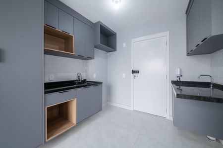 Sala - Cozinha Integrada de apartamento para alugar com 1 quarto, 27m² em Campo Belo, São Paulo