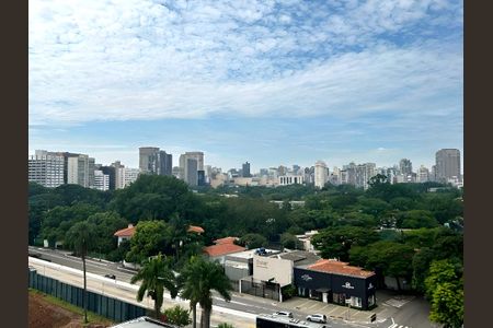 Sala/Cozinha vista  de apartamento para alugar com 1 quarto, 27m² em Pinheiros, São Paulo