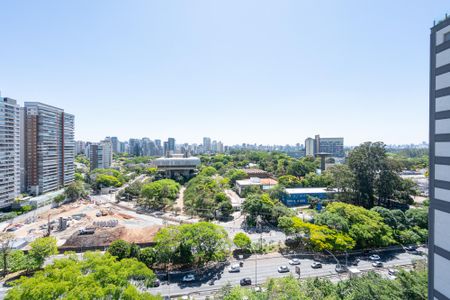 Vista da Varanda de apartamento à venda com 1 quarto, 41m² em Indianópolis, São Paulo