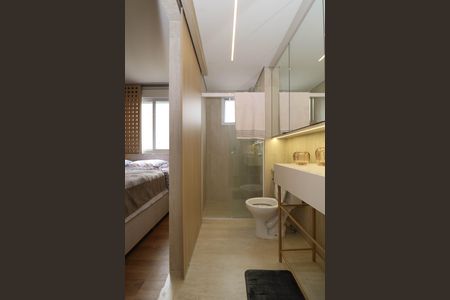 Banheiro da Suíte de apartamento para alugar com 1 quarto, 31m² em Pinheiros, São Paulo