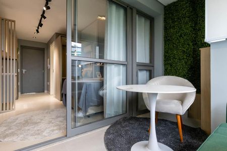 Varanda do Studio de kitnet/studio para alugar com 1 quarto, 31m² em Higienópolis, São Paulo