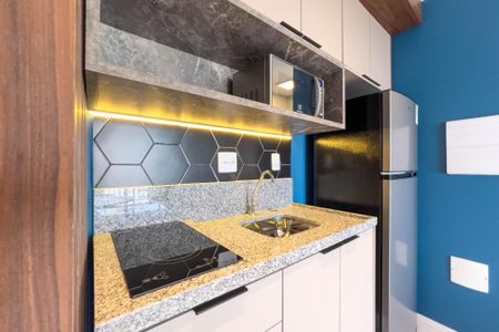 Sala e cozinha de apartamento para alugar com 1 quarto, 33m² em Vila Mariana, São Paulo