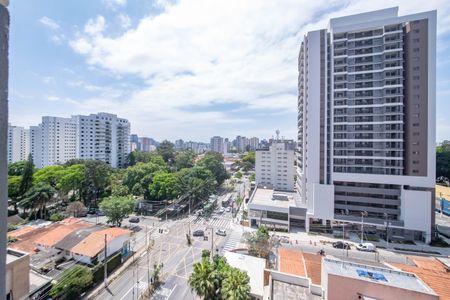 Varanda - Vista de kitnet/studio para alugar com 1 quarto, 26m² em Santo Amaro, São Paulo