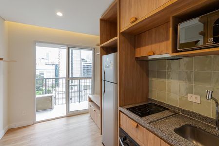 Sala e Cozinha de apartamento para alugar com 1 quarto, 26m² em Vila Olímpia, São Paulo