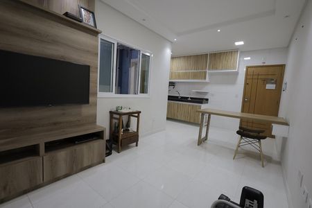 Sala de apartamento à venda com 2 quartos, 50m² em Jardim das Maravilhas, Santo André