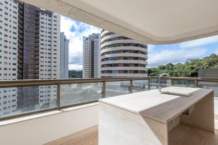 Varanda da Sala de apartamento à venda com 4 quartos, 377m² em Vale do Sereno, Nova Lima