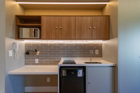 Cozinha de kitnet/studio à venda com 1 quarto, 20m² em Lapa, São Paulo