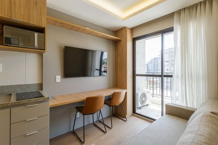 Sala de apartamento para alugar com 1 quarto, 27m² em Moema, São Paulo