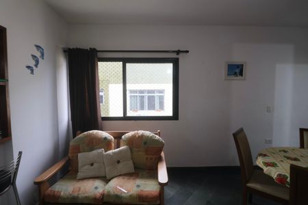 Sala de apartamento para alugar com 1 quarto, 55m² em Jardim Tres Marias, Guarujá