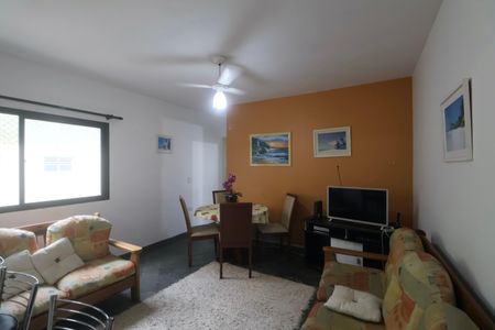 Sala de apartamento para alugar com 1 quarto, 55m² em Jardim Tres Marias, Guarujá
