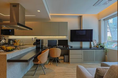 Sala de apartamento à venda com 1 quarto, 42m² em Funcionários, Belo Horizonte