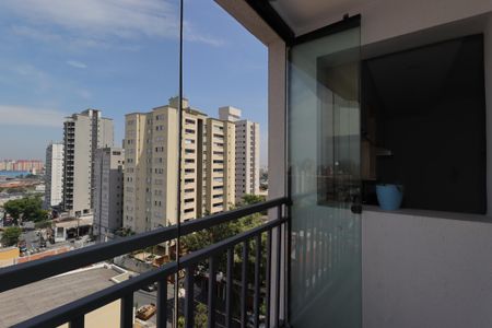 Varanda da Sala de kitnet/studio à venda com 1 quarto, 41m² em Vila Valparaíso, Santo André