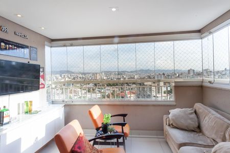 Varanda da Sala de apartamento à venda com 3 quartos, 95m² em Caiçaras, Belo Horizonte