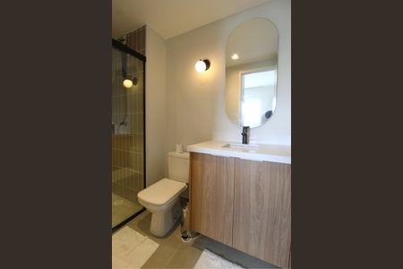 Banheiro da Suíte de apartamento para alugar com 1 quarto, 25m² em Vila Olímpia, São Paulo