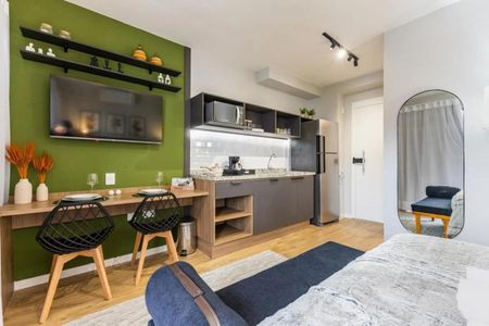 Cozinha de kitnet/studio à venda com 1 quarto, 26m² em Barra Funda, São Paulo