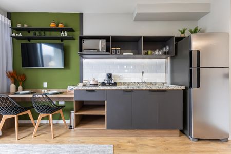 Cozinha de apartamento à venda com 1 quarto, 25m² em Barra Funda, São Paulo