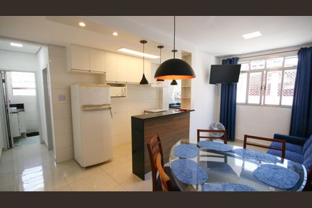 Sala de apartamento para alugar com 1 quarto, 44m² em Boqueirão, Praia Grande
