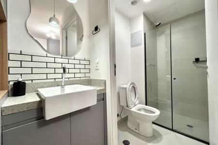 Banheiro - torneira de kitnet/studio para alugar com 1 quarto, 29m² em Vila Clementino, São Paulo