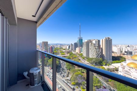 Varanda de kitnet/studio para alugar com 1 quarto, 22m² em Paraíso, São Paulo