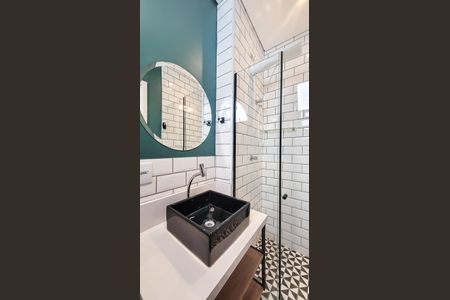 Banheiro da Suíte de kitnet/studio para alugar com 1 quarto, 32m² em Parque das Universidades, Campinas