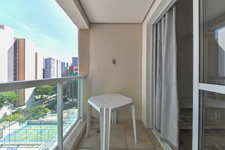 Varanda da Sala de apartamento para alugar com 1 quarto, 36m² em Santo Amaro, São Paulo