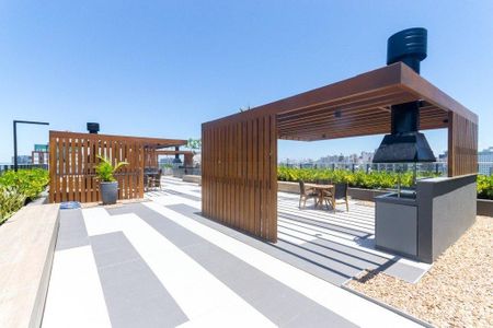 Área comum - Churrasqueira de kitnet/studio para alugar com 1 quarto, 29m² em Farroupilha, Porto Alegre