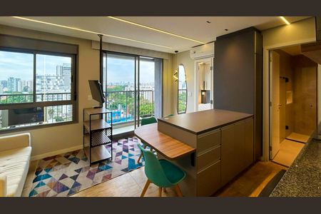 Sala de apartamento à venda com 1 quarto, 37m² em Santo Amaro, São Paulo