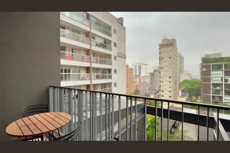 Varanda de kitnet/studio para alugar com 1 quarto, 28m² em Pinheiros, São Paulo