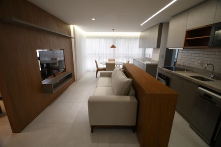 Apartamento para alugar com 55m², 1 quarto e 2 vagasSala
