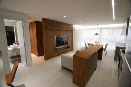 Sala de apartamento para alugar com 1 quarto, 55m² em Nova Campinas, Campinas