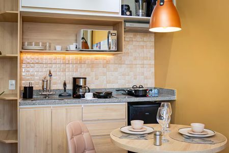 Cozinha de apartamento à venda com 1 quarto, 26m² em Bela Vista, São Paulo