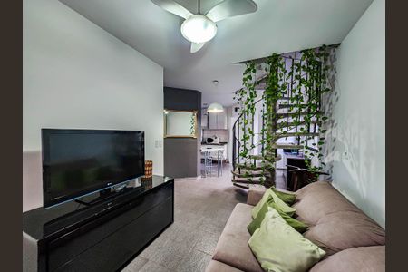 Sala de apartamento para alugar com 1 quarto, 68m² em Boqueirão, Santos