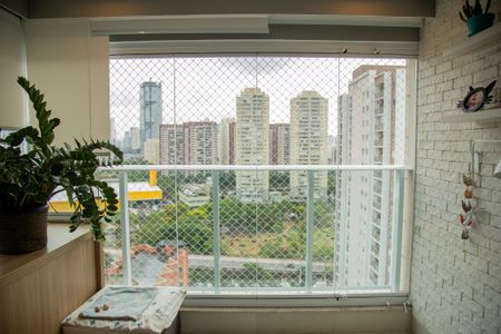Varanda da Sala de apartamento à venda com 2 quartos, 62m² em Jardim Caravelas, São Paulo