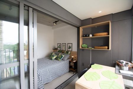 varanda quarto studio saleta de kitnet/studio à venda com 1 quarto, 23m² em Cerqueira César, São Paulo