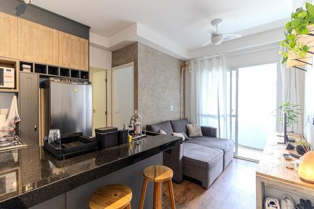 Sala e Cozinha de apartamento à venda com 1 quarto, 35m² em Campos Elíseos, São Paulo