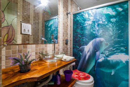 Banheiro de kitnet/studio para alugar com 1 quarto, 30m² em Jardim São Jorge, São Paulo