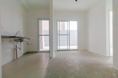 Sala e Cozinha de apartamento à venda com 2 quartos, 51m² em Vila Guilhermina, São Paulo