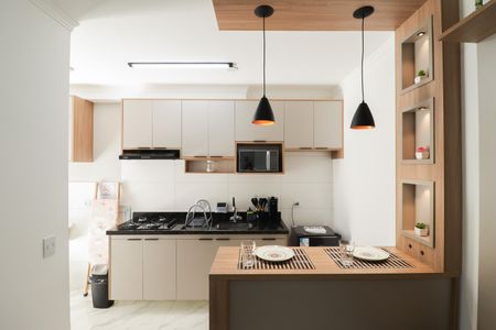 Sala/Cozinha/Área de Serviço de apartamento à venda com 1 quarto, 30m² em Parque Peruche, São Paulo