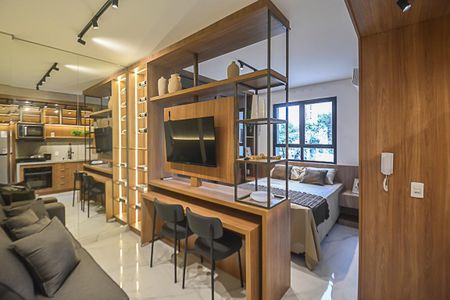 Sala/Cozinha de apartamento para alugar com 1 quarto, 25m² em Vila Campestre, São Bernardo do Campo