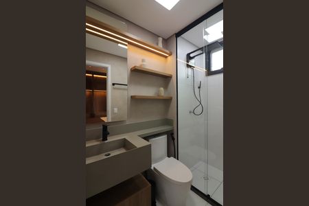 Banheiro Social de kitnet/studio para alugar com 1 quarto, 25m² em Vila Campestre, São Bernardo do Campo